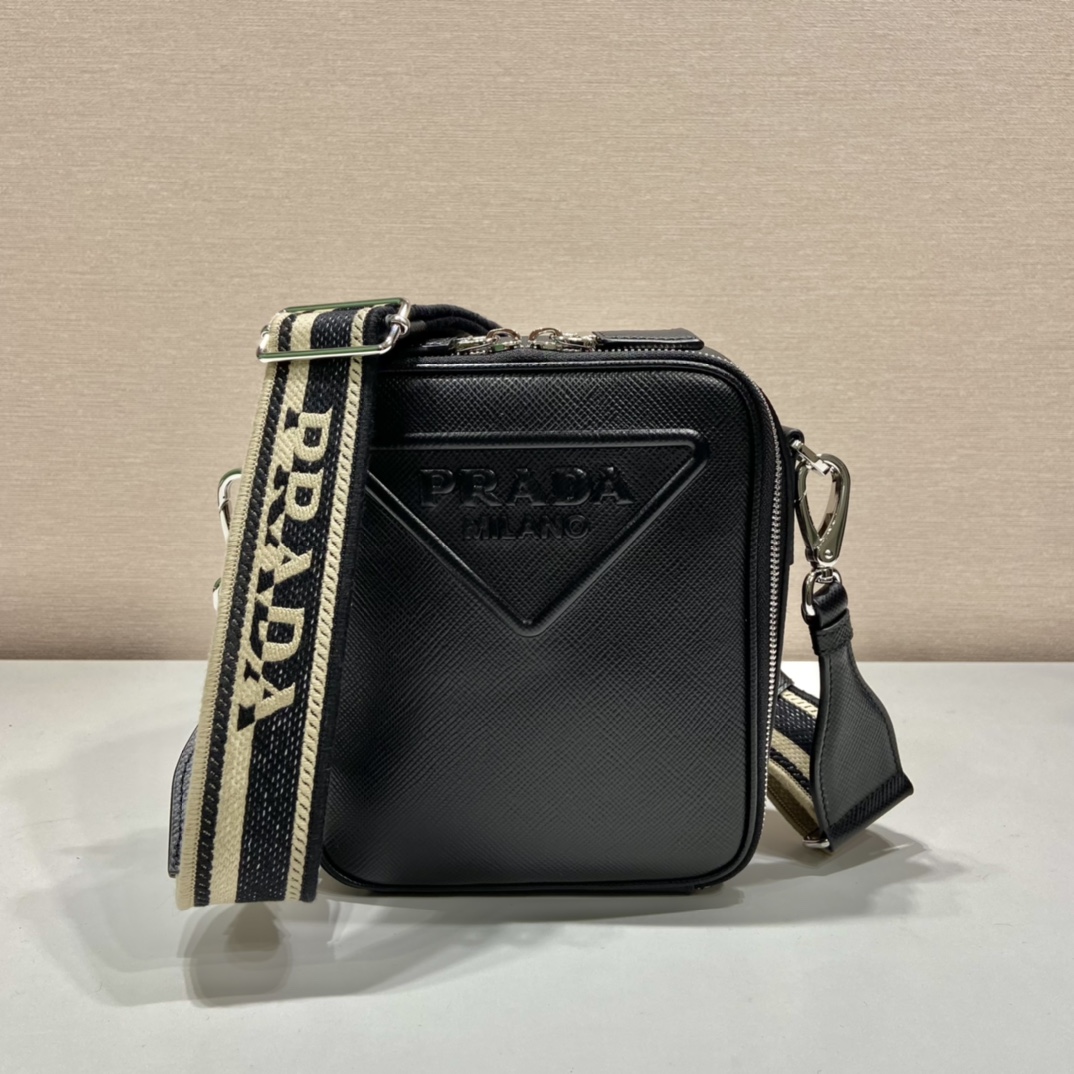 Pra*a saffiano leather shoulder bag