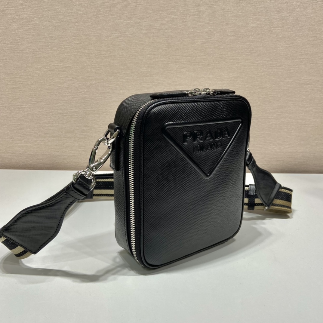 Pra*a saffiano leather shoulder bag