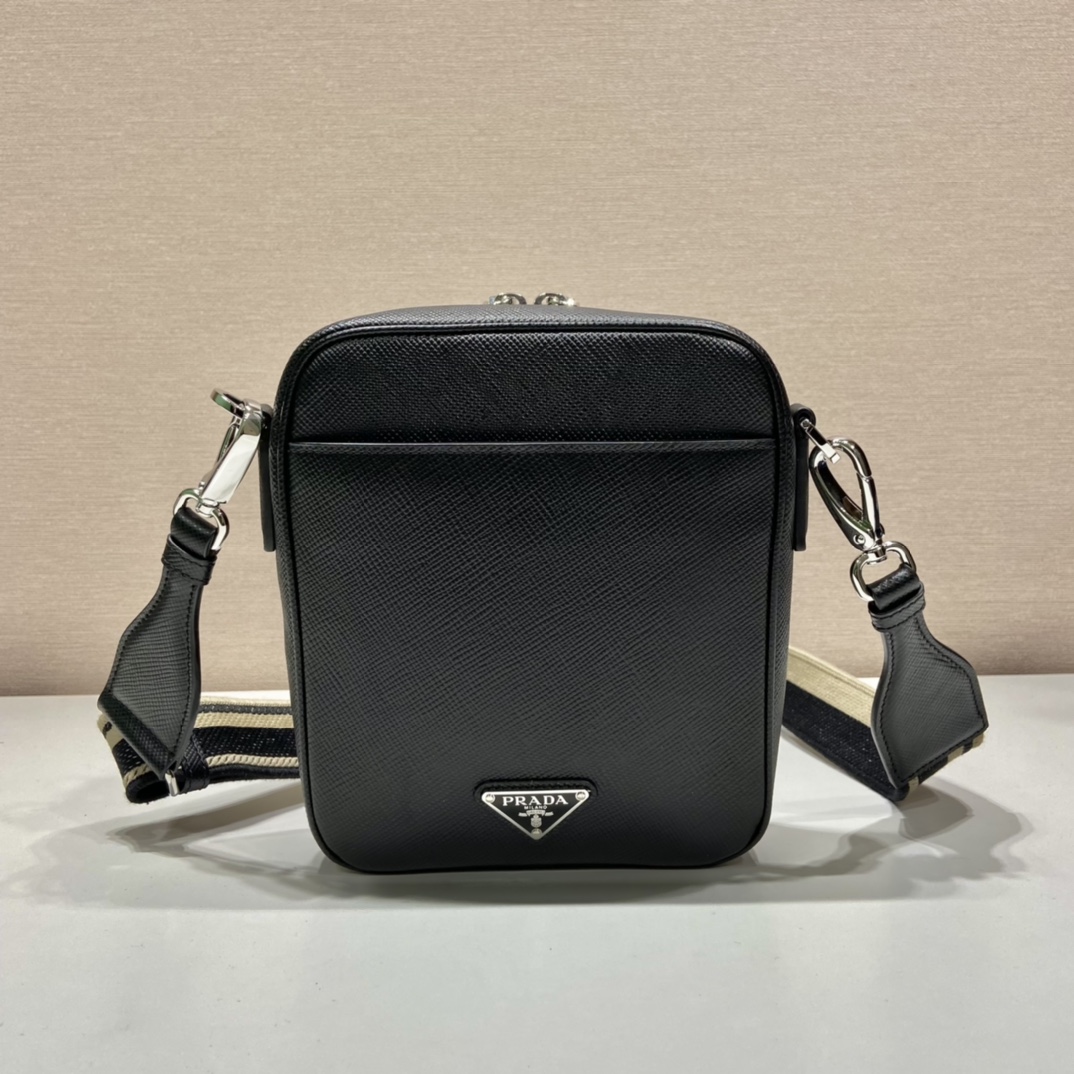 Pra*a saffiano leather shoulder bag