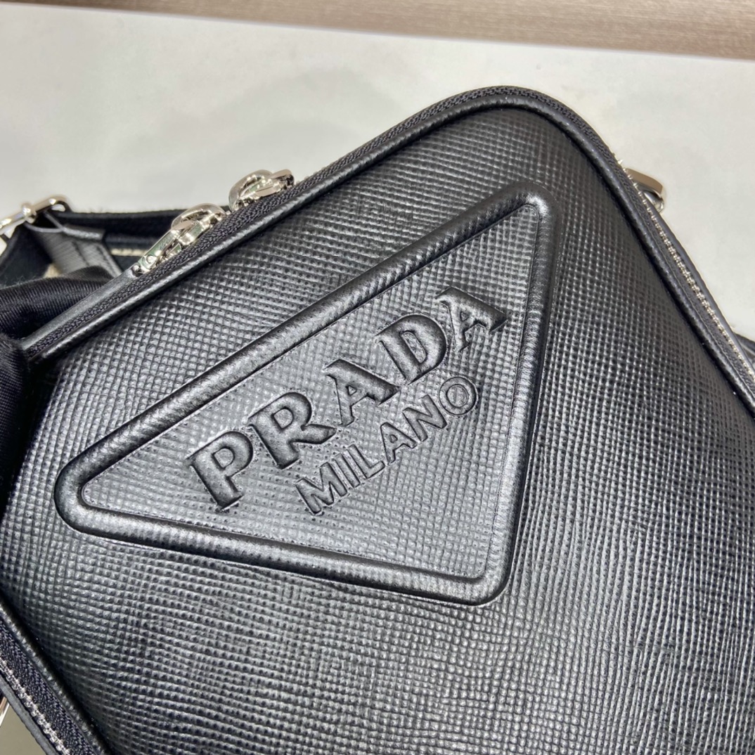 Pra*a saffiano leather shoulder bag